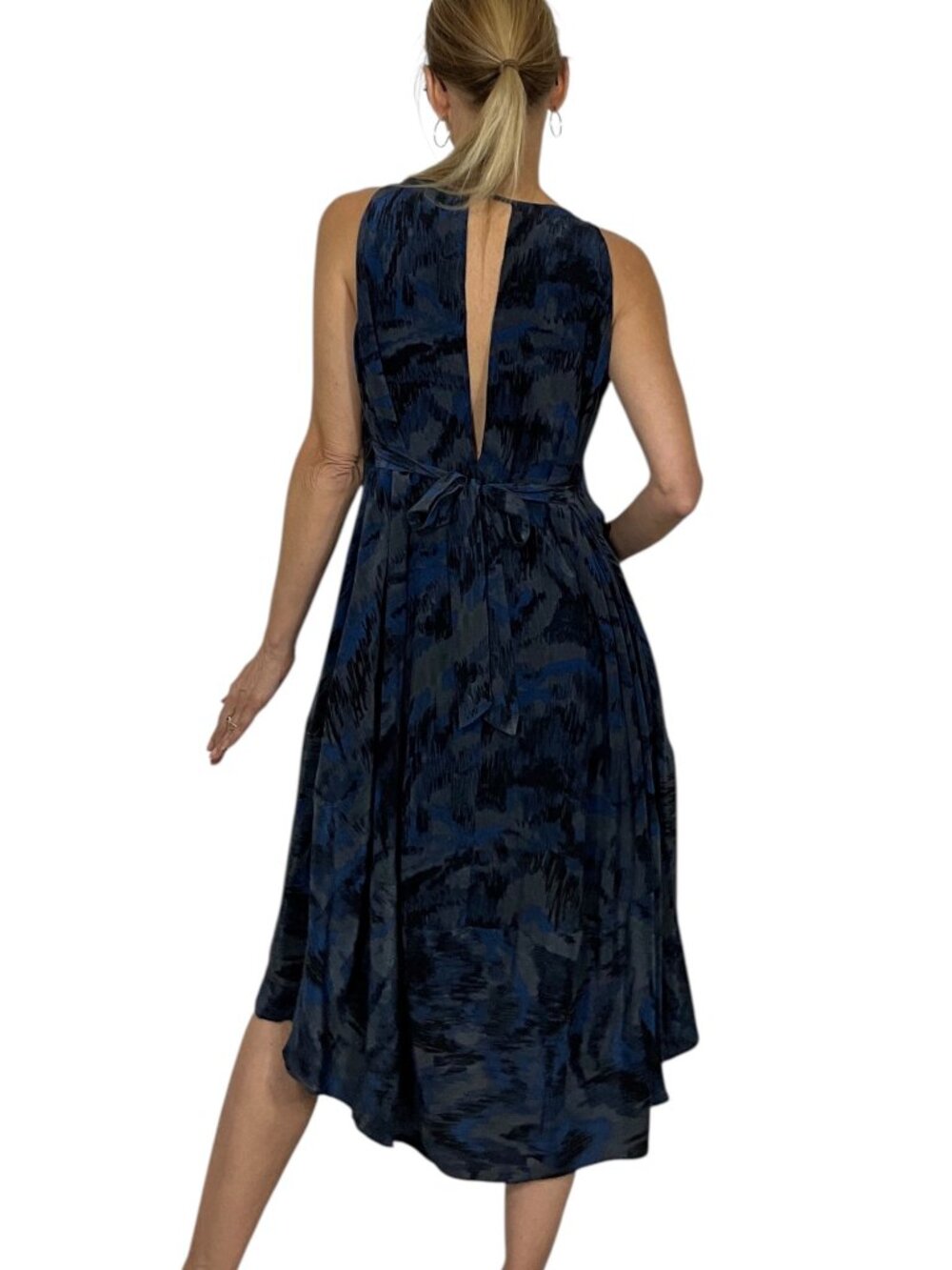 Marc By Marc Jacob Silk Dress Xs/S Blue Sleeveless Asymmetrical View 3